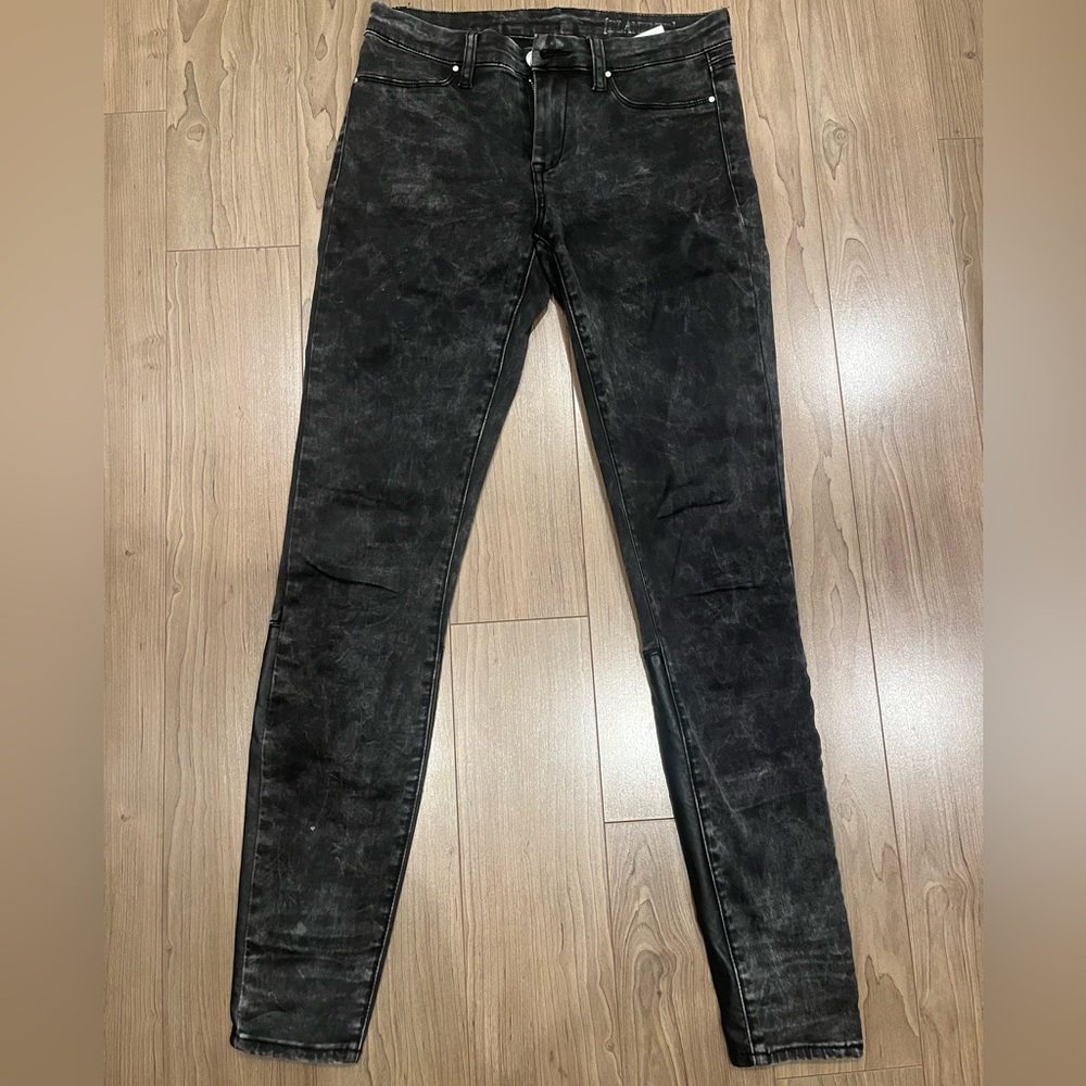 BLANCK NYC black jeans with leather backs size 27
